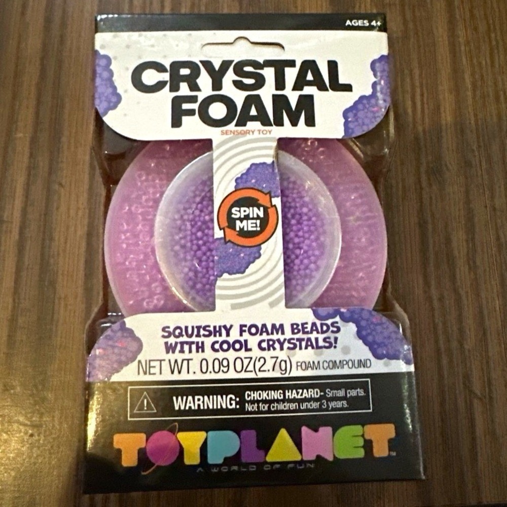 Big Time Toys Crystal Foam Sensory Toy Purple Squishy Foam Beads Ages 4+ 93312
